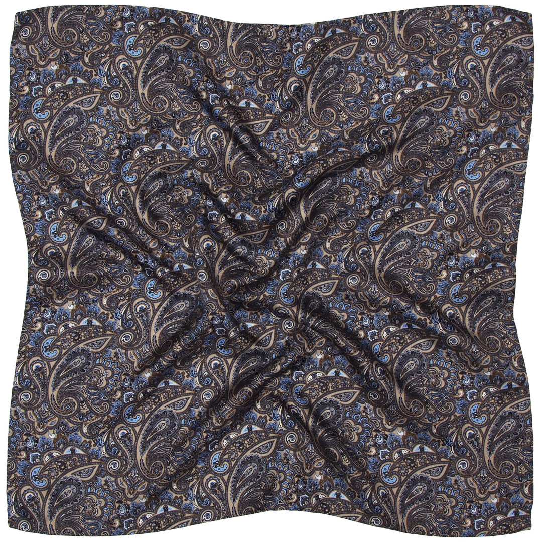 CM6-021 Jedwabna mska apaszka w modny wzr paisley 60x60 cm