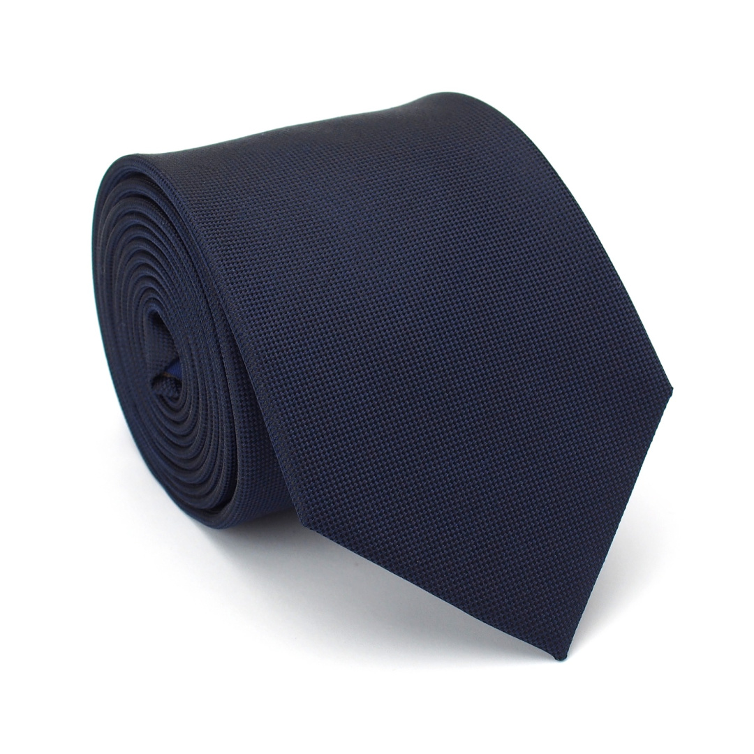 KR-024 Granatowy krawat mski jedwabny - elegancki krawat na prezent