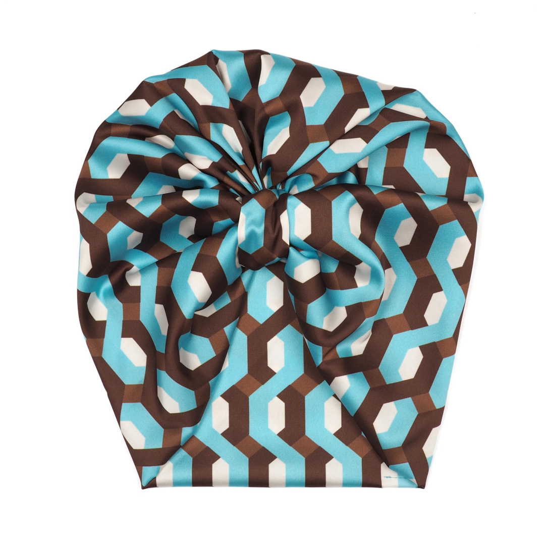 TP-013 Turban do wosw Geometryczny Kalejdoskop